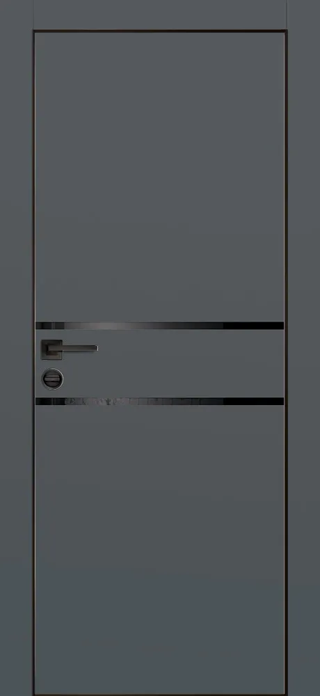 Межкомнатная дверь PX-18 черная кромка с 4-х ст. Графит матовый